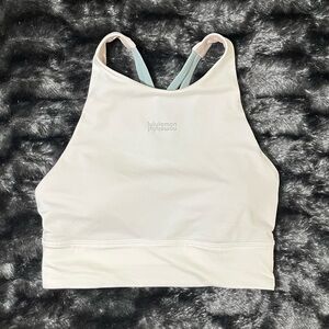 🎍 Lululemon Energy Sports Bra~Women’s 4~White~High-Neck~Long Line~Strappy Back